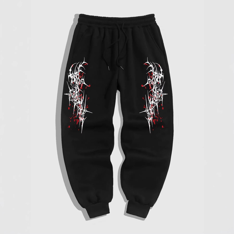 Spring and Autumn New Style Men's and Women's Casual Sports Sweatpants Y2K Gothic Print Sweatpants