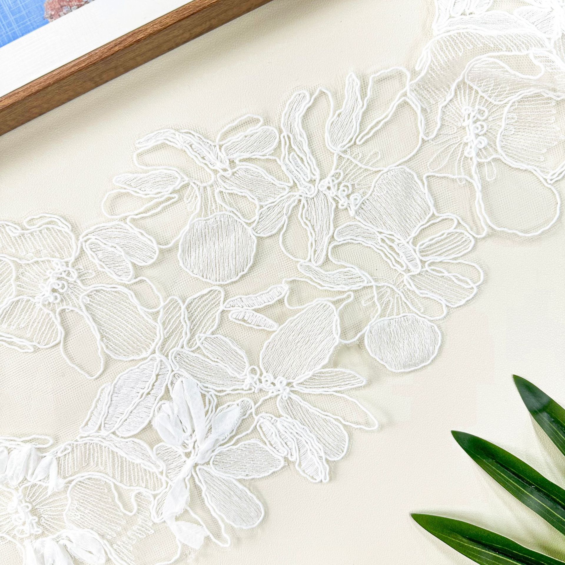 Parches de flores de encaje blanco accesorios de ropa DIY parches de collar de encaje hechos a mano accesorios de decoración DIY image 4
