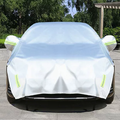 Car sun shade half cover car clothing summer sun protection heat insulation rain proof sun shade half-body car cover thickened anti-hail snow (Car clothing) - sedan-oxford-cloth-silver-thickened-half-cover-for-the-whole-car