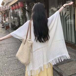 Shawl Women's New Bohemian Ethnic Style Travel Photo Cloak New Chinese Cheongsam Cloak Air-conditioned Room Blanket