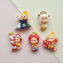 卡通星星人公主树脂饰品装饰配件手工diy奶油胶发夹绳贴片钥匙扣