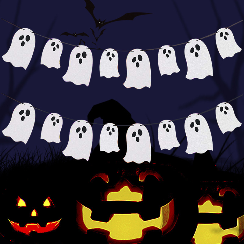 ハロウィーン新型幽霊拉旗パーティー装飾横断幕拉花拉旗掛けお化け祭りシーン配置ストラップ|undefined