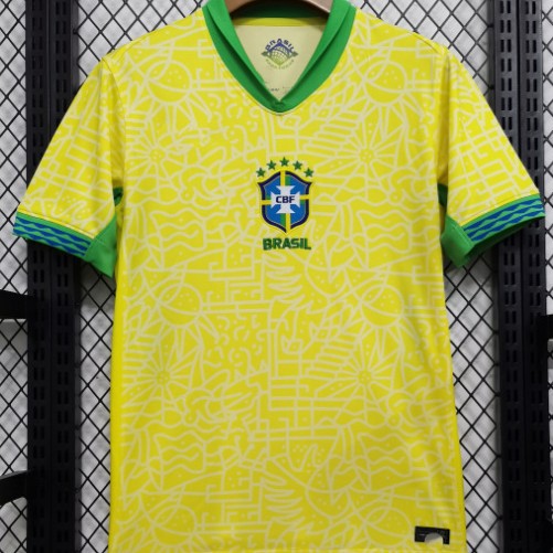 Una pieza de camiseta 2425 equipo nacional México Italia Brasil España Portugal uniforme de fútbol bordado