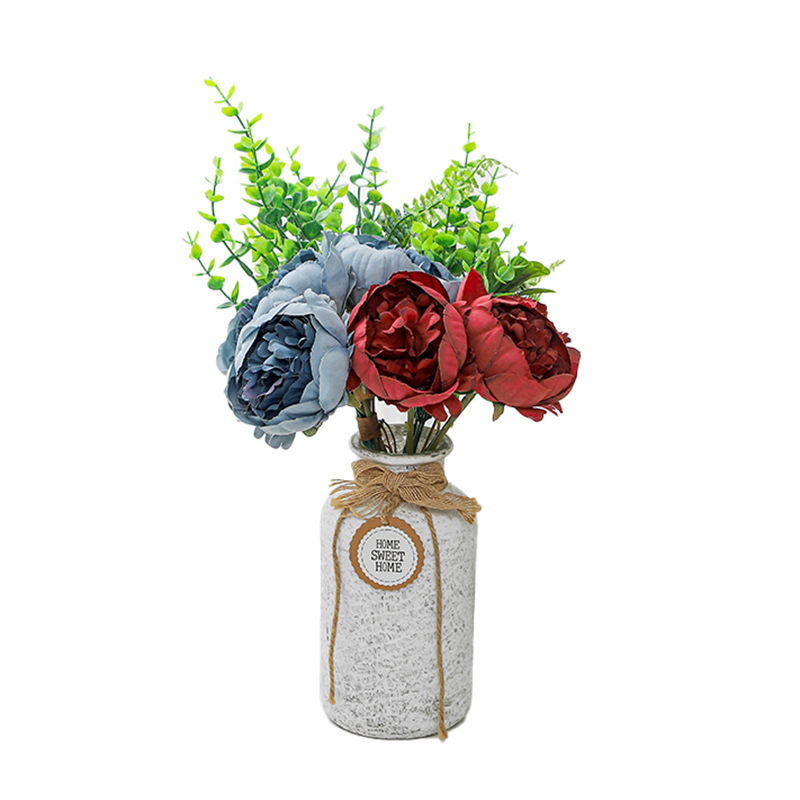 Envío Gratis, Flores Artificiales, Rosa Perla, Peonía, Ramo de Novia, Hojas de Eucalipto, Fotografía de Bodas, Ramo de Mano