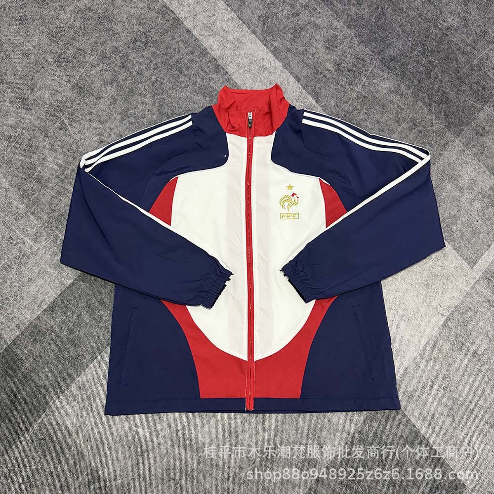 2008 retro football windbreaker, casual sports jacket, spring/autumn outdoor embroidered training and match outfit, men's, for cross-border sales