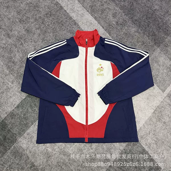 2008 retro football windbreaker, casual sports jacket, spring/autumn outdoor embroidered training and match outfit, men's, for cross-border sales
