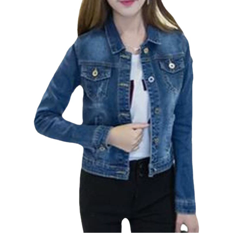 Джинсовая куртка Женская весна и осень 2025 Новый корейский свободный повседневный студенческий короткий топ с капюшоном