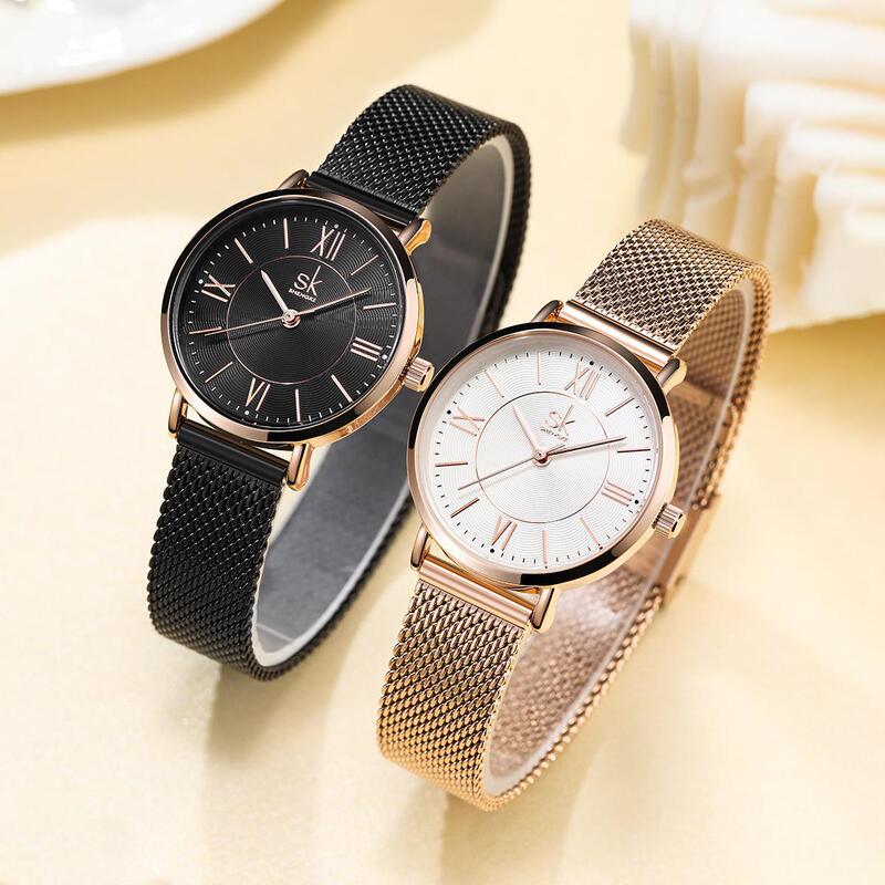 SK Shengke Women's Watch Women's Light Luxury Business Retro Rome Waterproof Shenzhen Watch Women's Milan Band Women's Watch 0188 SK Shengke Women's Watch Women's Light Luxury Business Retro Rome Waterproof Shenzhen Watch Women's Milan Band Women's Watch 0188