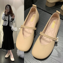 玛丽珍休闲舒适百搭2025新款圆头搭扣直供软底软面时尚单鞋女批发