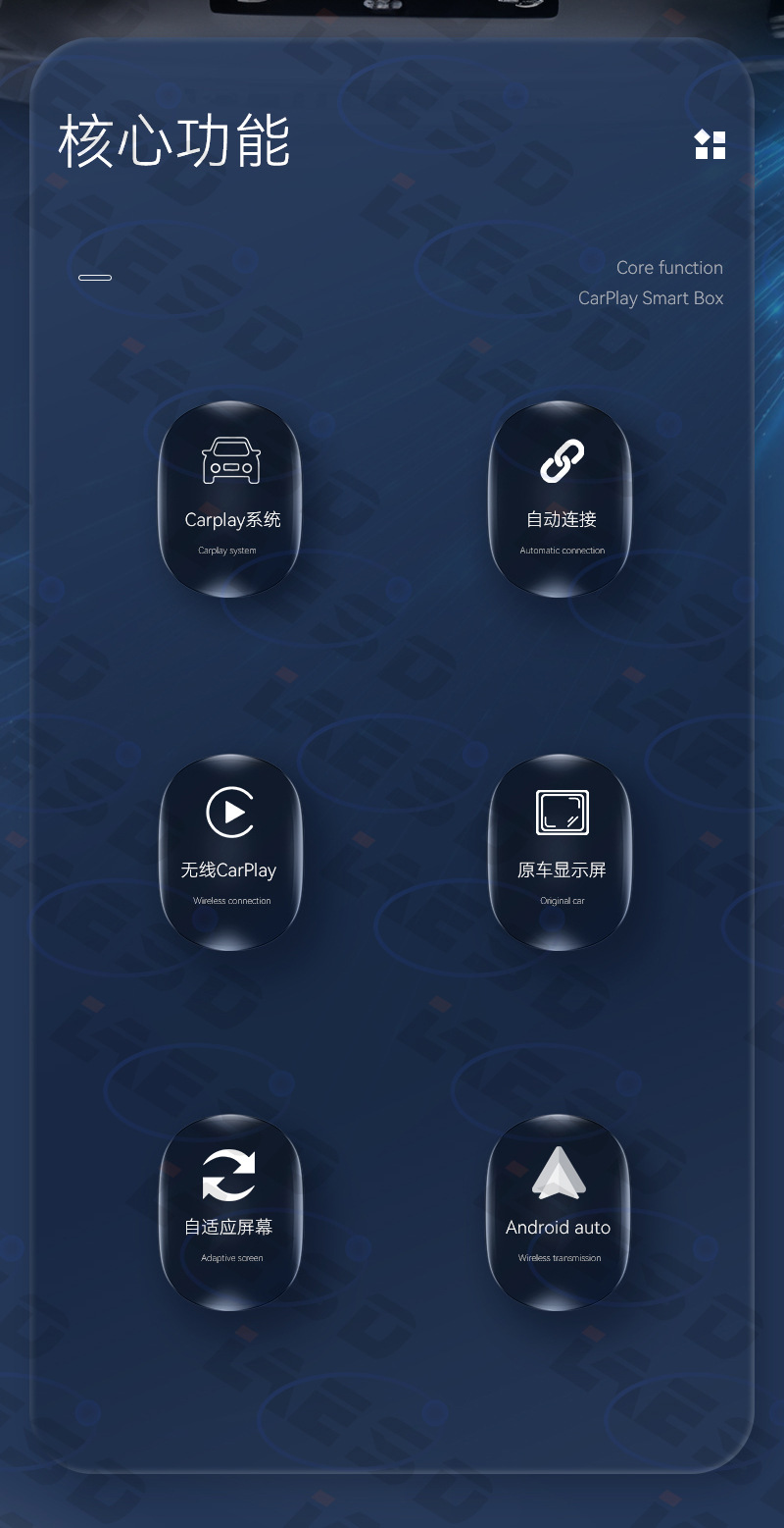 Wired to Wireless Carplay Box with Button Switching for Smart Car-Machine Connectivity, Android Auto Carplay Box