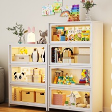 三箭书柜痛柜儿童书架落地家用客厅防尘玻璃门展示柜储物柜置物柜