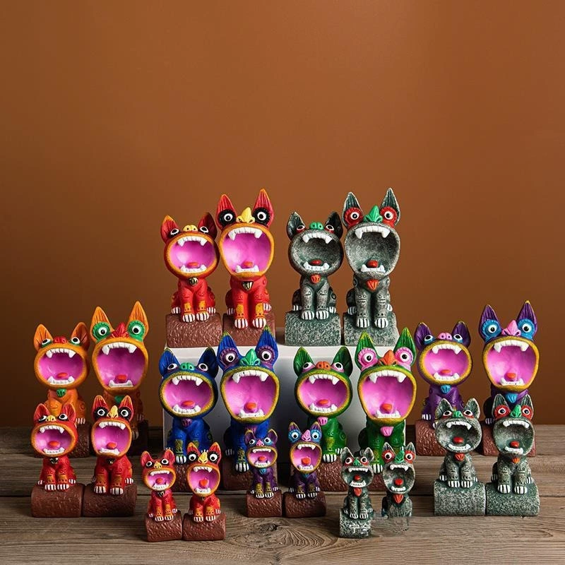 Юньнань Wamaowandang Cat Spirit Beast Настольный орнамент Юньнаньский туристический сувенир Ручной подарок Синтетическая смола Китайский стиль