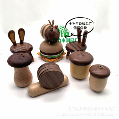 木の木製のゴムの歯の署名の筒の個性のアイデアの胡桃の北欧の綿の署名の桶の日本式のナッツのつまようじの箱の榛の果実