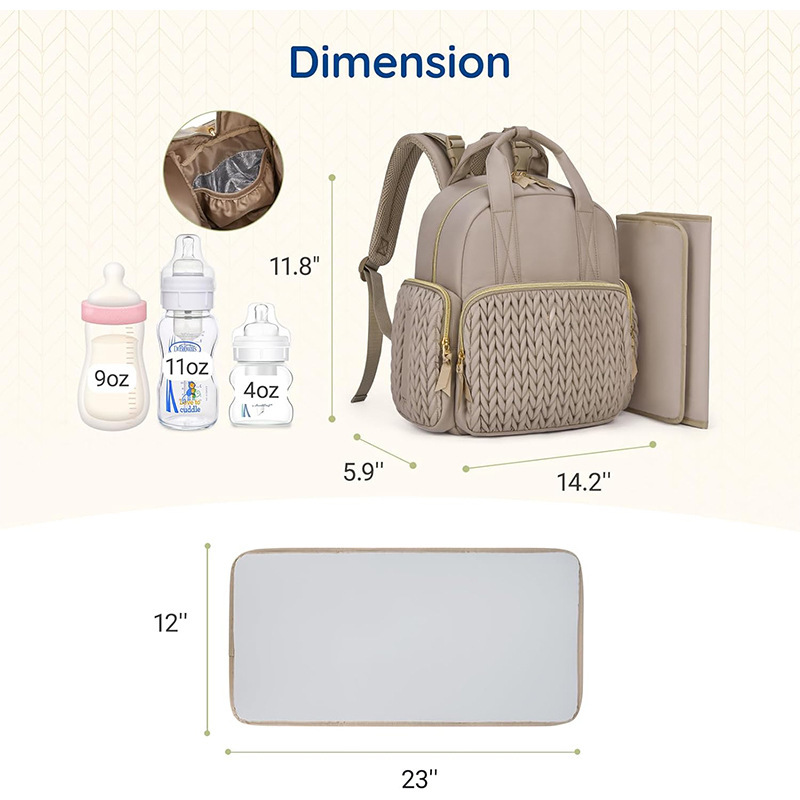 Amazon nueva bolsa de pañales para mujeres, mochila de pañales, mochila de viajes, bolsa de bebé, bolsillo de aislamiento térmico.