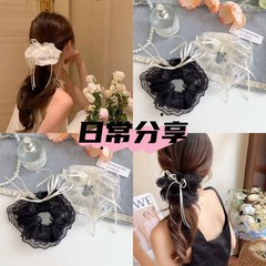 韓国風万能妖精、超妖精、フレンチガーリー、優しい妖精、甘いレース、大腸ヘアゴム、ヘアロープ、ゴムバンド