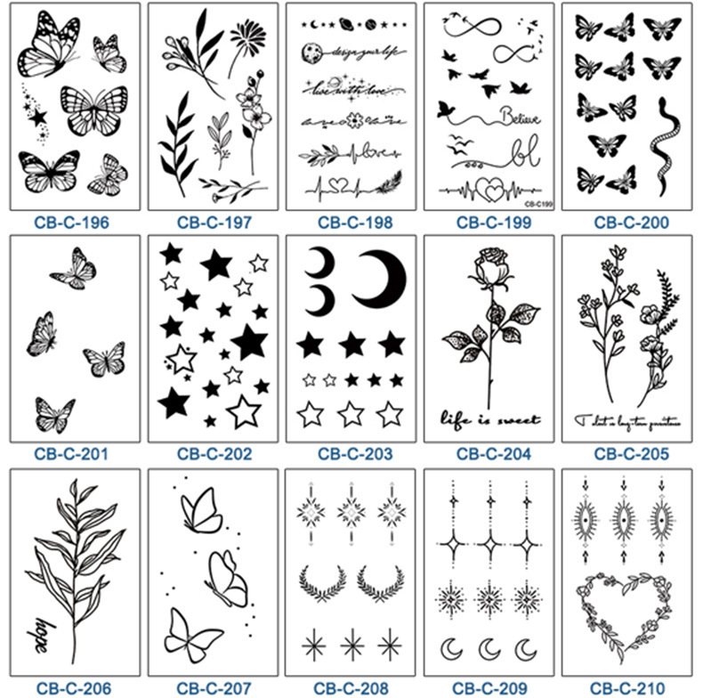 8g Weight tattoo stickers Event & Party Supplies 1 Piece Quantity Weekend, Party Occasion Animal, Flower, Butterfly Pattern Animal Flower Butterfly Tattoos & Body Art 1 Piece 12