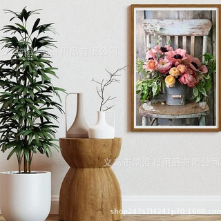 新款5D钻石画 满钻植物花圈系列diy贴钻绣客厅卧室装饰画厂家批发