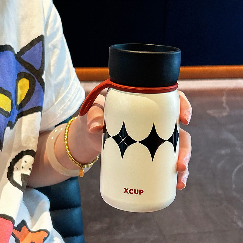 Simple Insulated Cup for Students, High-Value Coffee Cup for Girls, Portable and Compact Ins-Style Pocket Cup