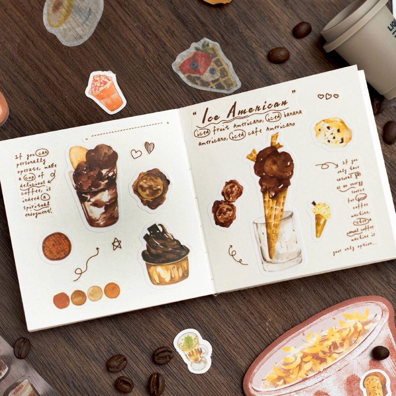 Libro de pegatinas crepusculares Serie de café de hoy Libro de pegatinas de notas para estudiantes de alto valor Libro de pegatinas de bricolaje