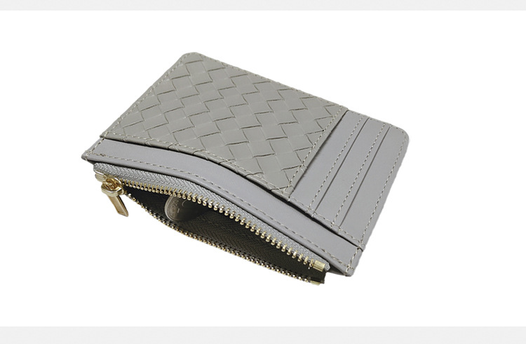 45g Weight Pu Leather Material Solid Color Pattern Unisex Gender Light Grey, Red, Blue, Black Color Korean New Simple Multi-card Position Ultra-thin Purse 19