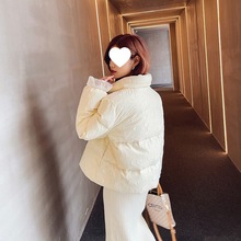 新款蕾丝小香风宽松羽绒服女白鸭绒韩版短款小个子加厚外套潮