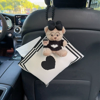 Car tissue box/set — visor car tissue box pumping - literary-boys-bear-love-paper-bag