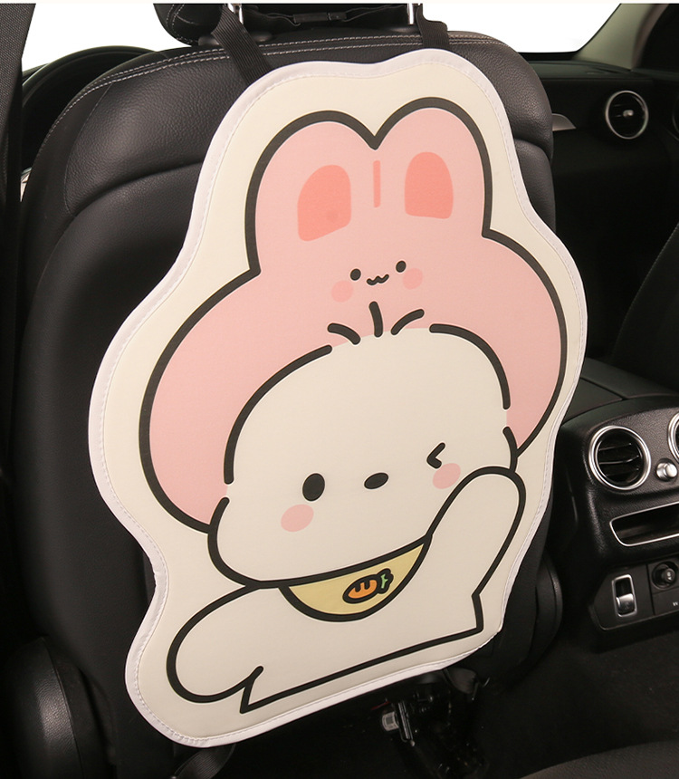 Hat-Shaped Pochacco Anti-Kick Pad, Long Style, Cute for Ladies and Children, Cartoon Car Seat Back Anti-Kick Pad, Anti-Dirty Pad for Car Use