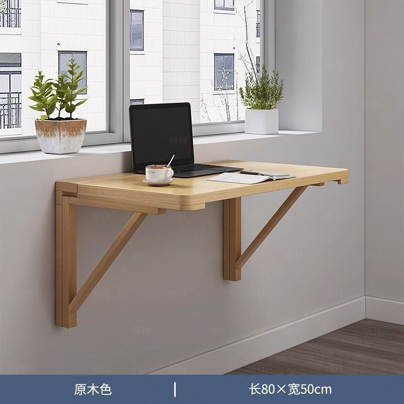 Mesa plegable en pared de madera sólida, mesa de computadora colgada en pared, mesa de escritorio, mesa de comedor colgada en pared, dormitorio cama contra la pared