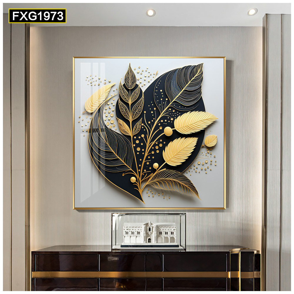 Pintura decorativa moderna de lujo ligero de alta gama sala de estar atmósfera de alto nivel sala de comedor mural arte abstracto cuadrado porche colgante pintura