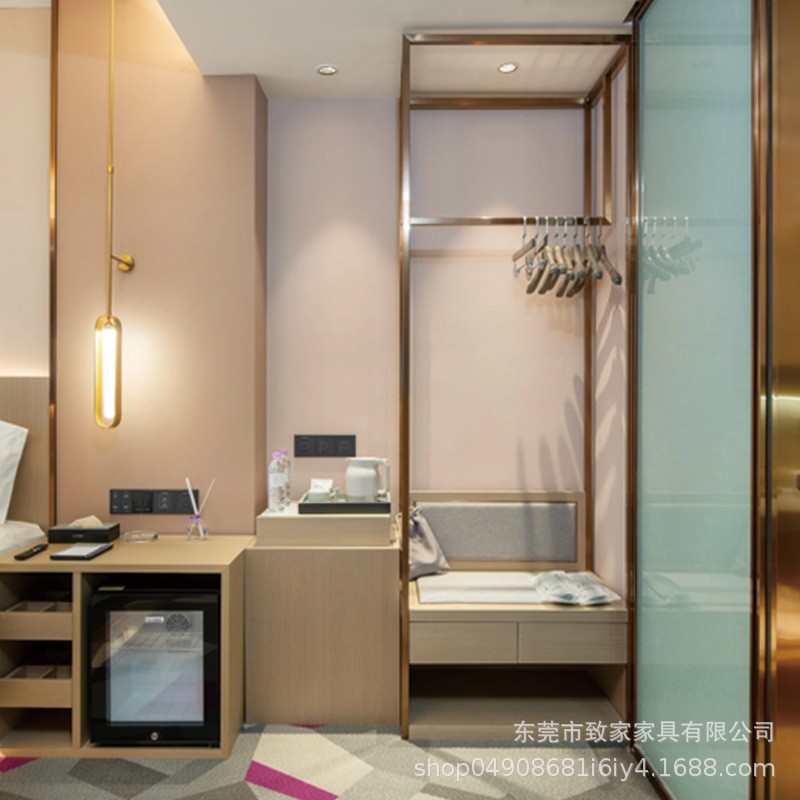Hotel Apartment Furniture Full Set Custom Guest Room Big Bed Standard Guest Room Hotel Homestay Whole House Design and Production Source Manufacturer