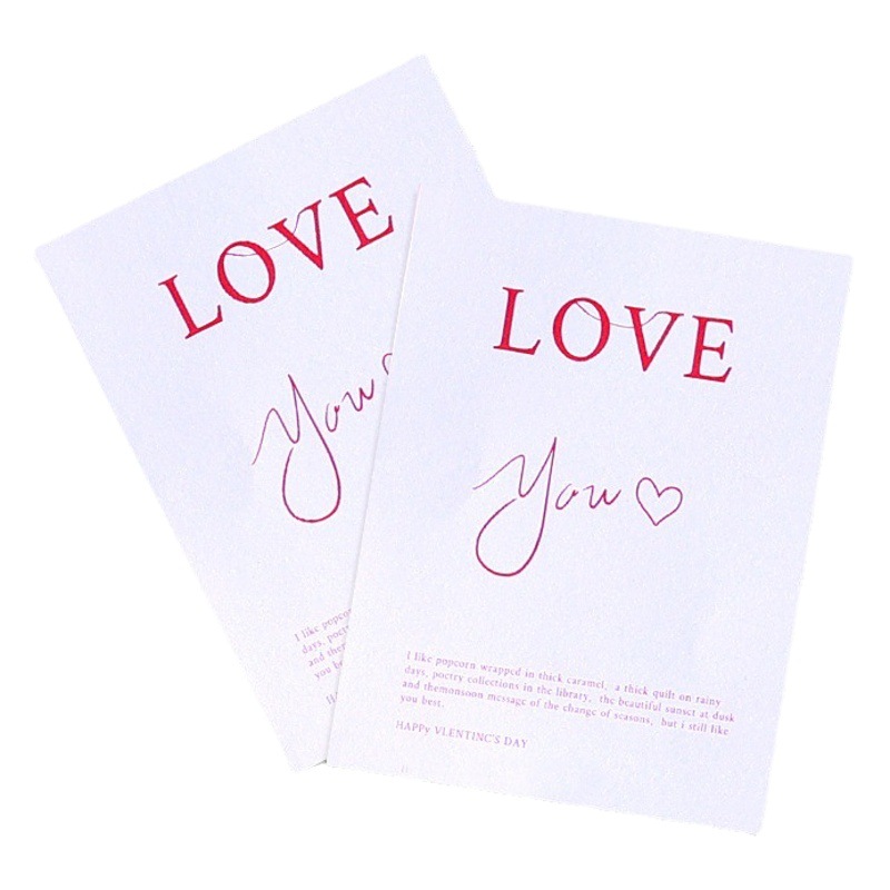 Tarjeta de felicitación directa del día de San Valentín tarjeta LOVE YOU tarjeta de felicitación de cumpleaños Qixi papel perlescente especial sola página al por mayor