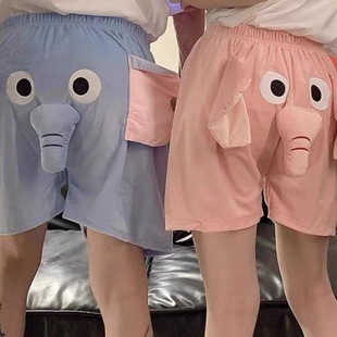 Flying Elephant Shorts Funny and Cute Unisex Summer Loose Casual Big Pants Couple Home Pants Dropshipping