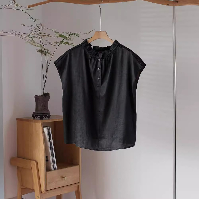 Silk Xiangyun Yarn Vintage-Style Sleeveless Top for Women, 2026 New Model, Heavy-Duty Premium Feel, Elegant Mulberry Silk Sleeveless Blouse