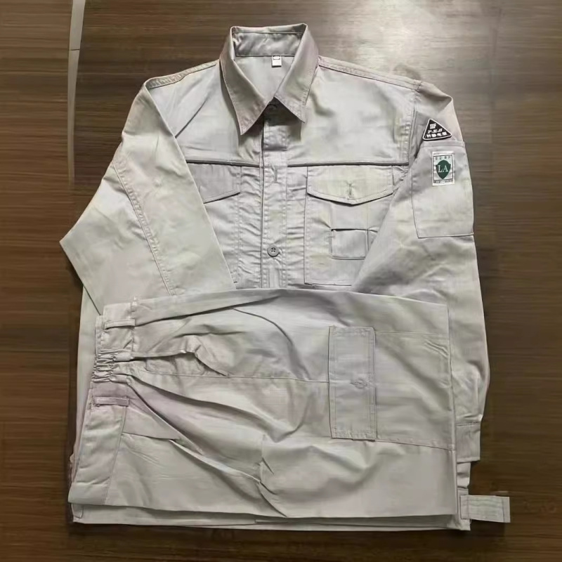 Anti-Static Grid-Patterned Long-Sleeved Workwear Set for Sinopec Factory Workshop Workwear, Senqi Anti-Static Workwear Anti-Static Grid-Patterned Long-Sleeved Workwear Set for Sinopec Factory Workshop Workwear, Senqi Anti-Static Workwear