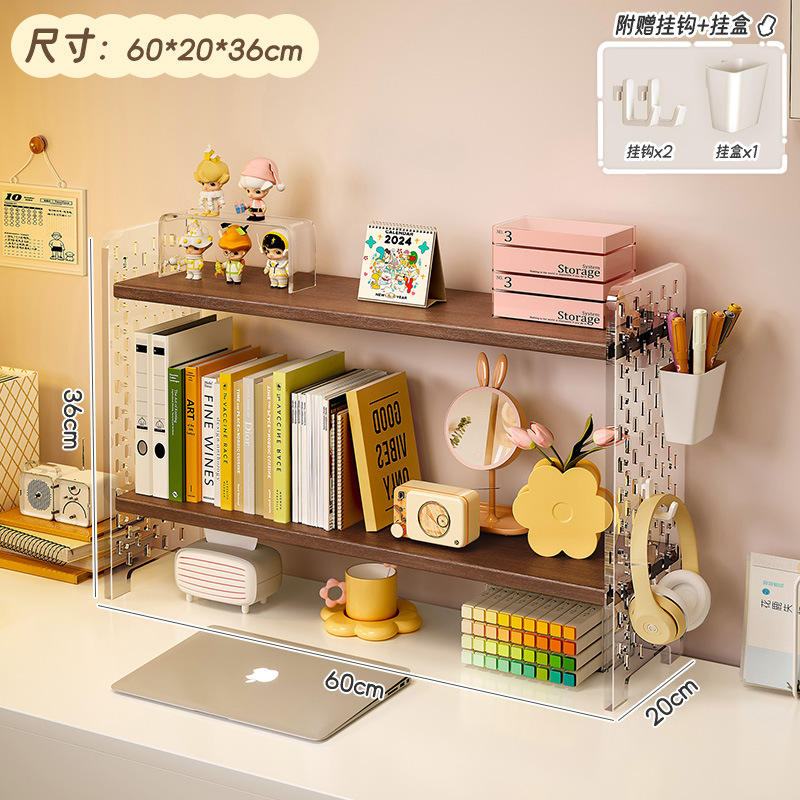 Estante de almacenamiento de acrílico mesa de estantería de escritorio Tabla de agujeros organizador de múltiples capas estantería escritorio artefacto de almacenamiento