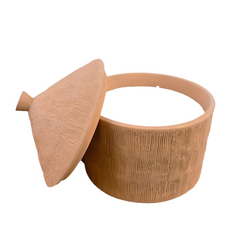 Transfronterizo cerámica roja cerámica rugosa vela circular perfumada patrón simple de cerámica de doble oreja riego copa de cerámica