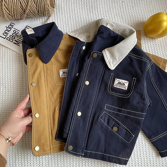 [Mountain View] Children's Jacket 2025 Spring New Girls Boys Jacket Cardigan Baby Cotton Jacket