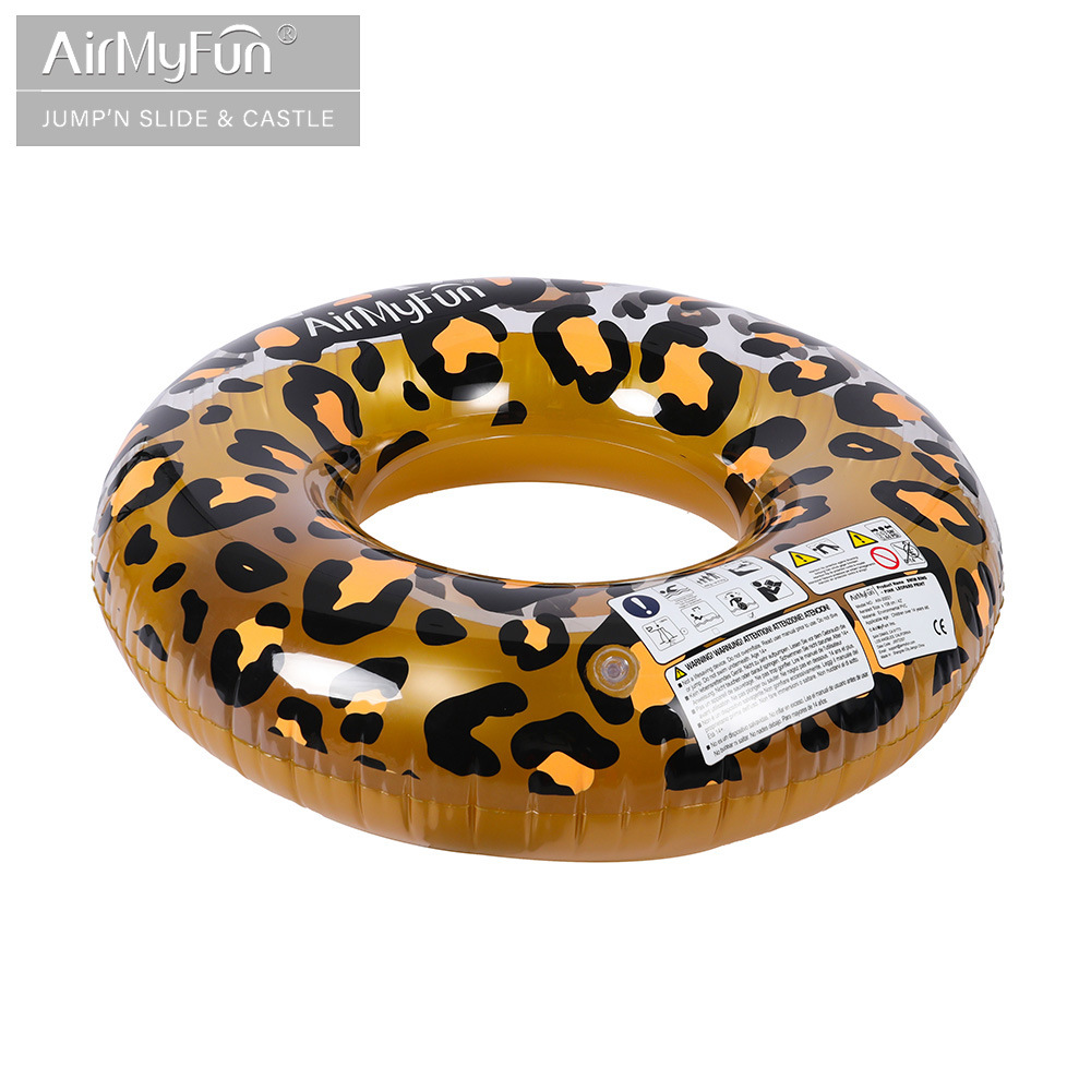 AMF | Anillo de natación con estampado de leopardo dorado Anillo de natación para adultos Ocio y entretenimiento acuático Productos acuáticos Anillo de natación para adultos