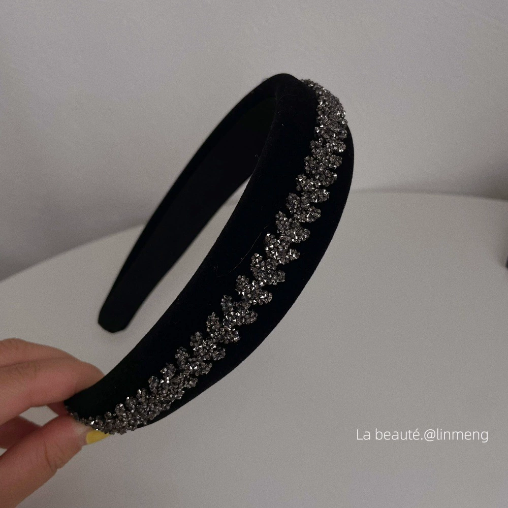 Ободок (стиль Chanel) — черная лента и широкий палитра цветов, элегантный корейский дизайн