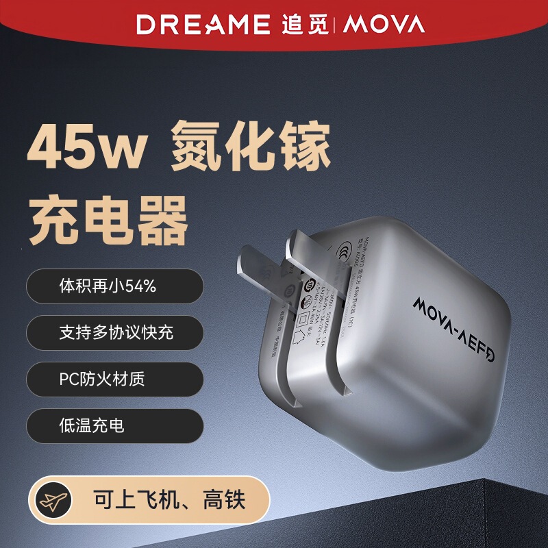 Chuimi Mova [Gallium Nitride 45W Fast Charging Head] Charger Pd Low-Temperature Portable Compact Suitable for Apple and Huawei