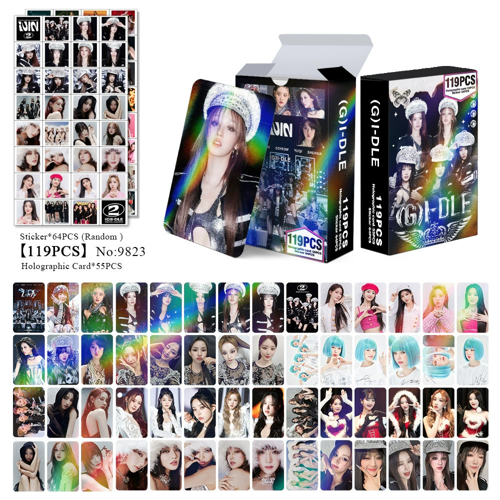 New Model Exclusively for Foreign Trade: 124 Holographic Cards, Total Chain Gidle Str Bptwice Celebrity Merchandise Lomo Small Cards