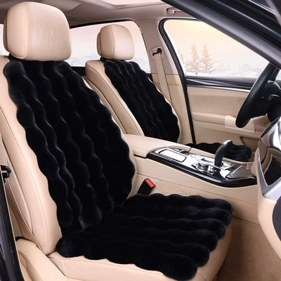 Seat cushion, seat cover — Winter - pure-black-1-single-seat-1-backrest-bubble-plush