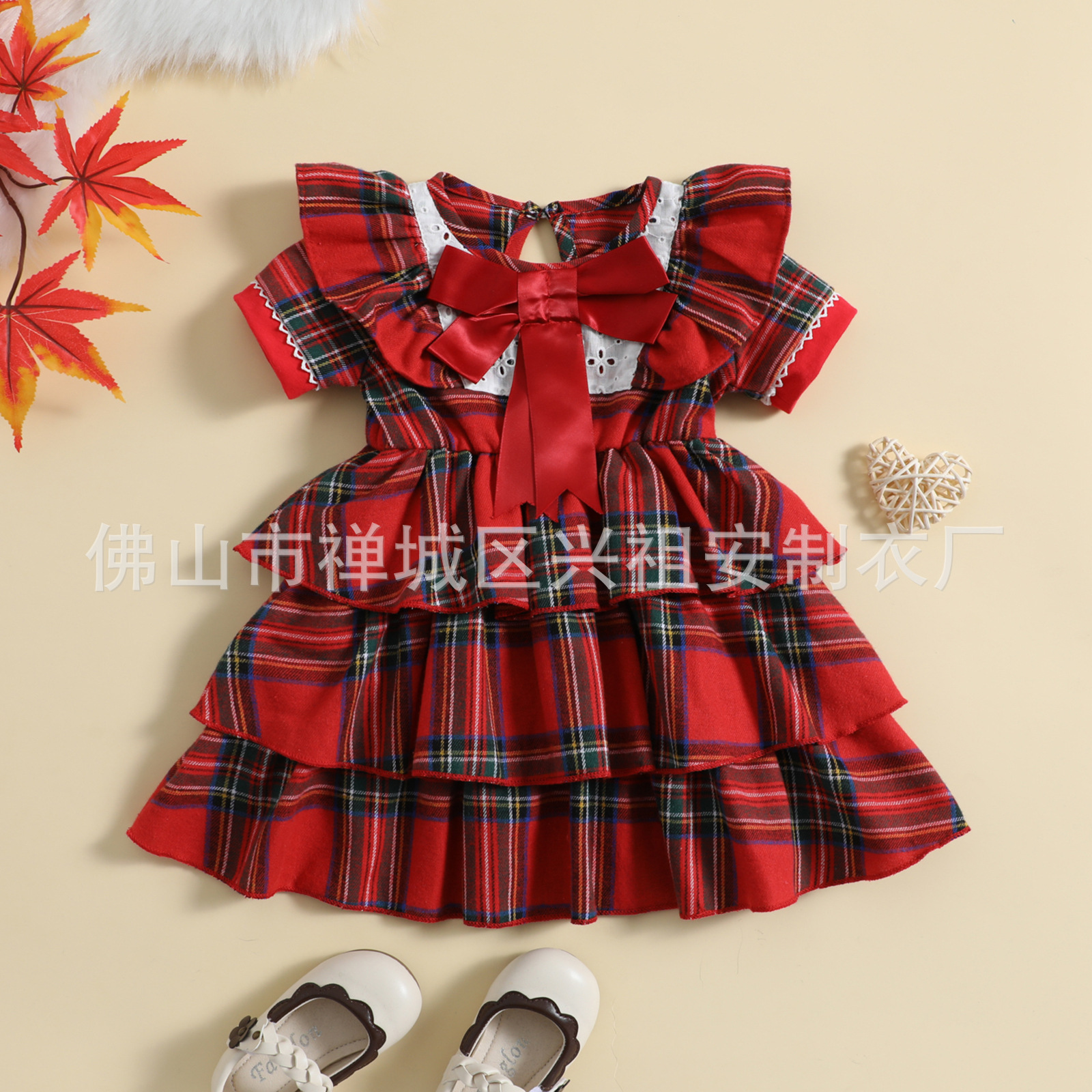 Cross-border children's clothing plaid d...