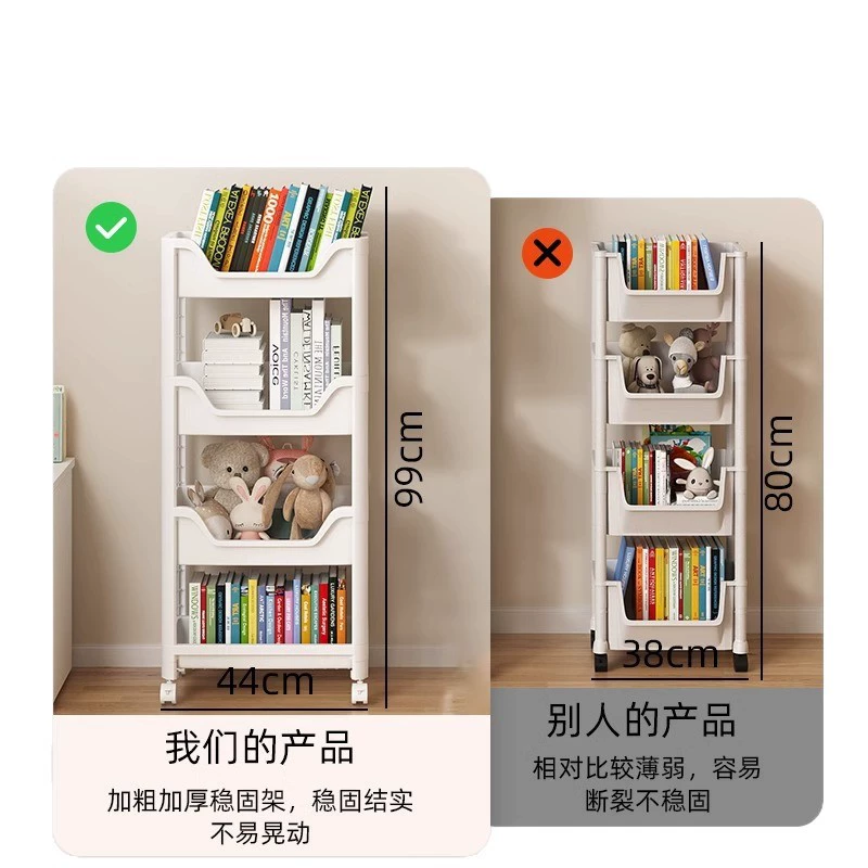 Bookshelf, multilayer storage system, cart, toy car