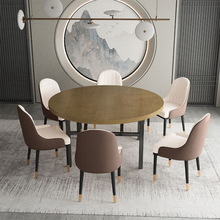 实木圆桌餐桌商用饭店酒店食堂餐饮家用聚会圆形桌子转盘加厚新款