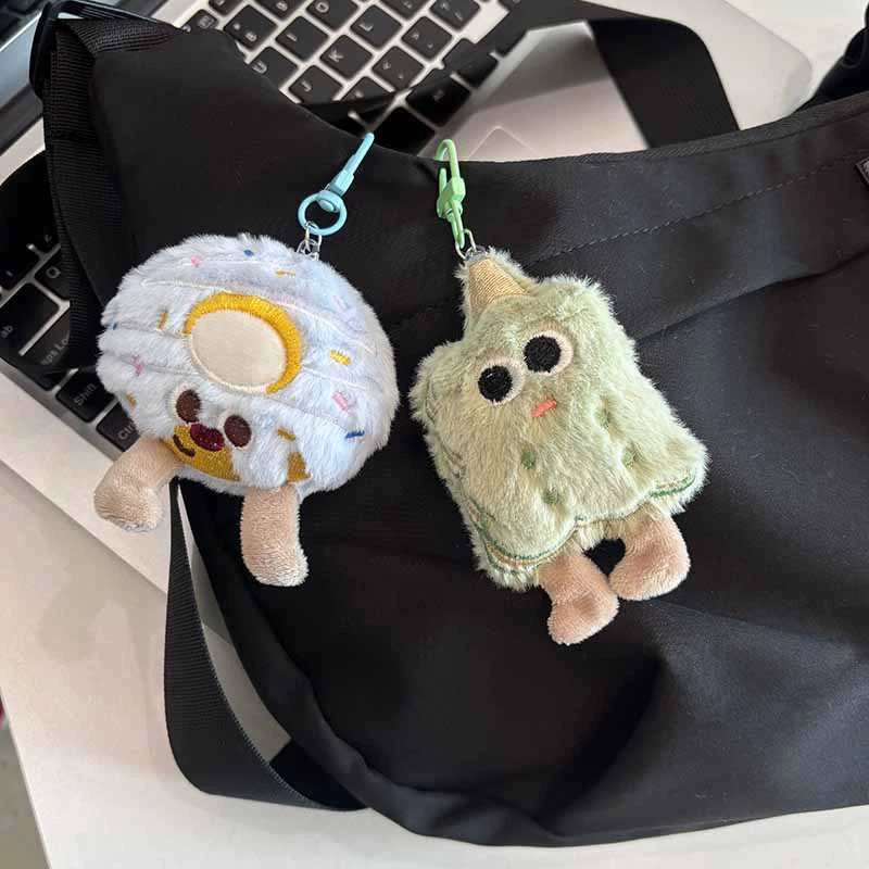 Cute realistic plush keychain, minifigures, doll for students, school bag, backpack accessory