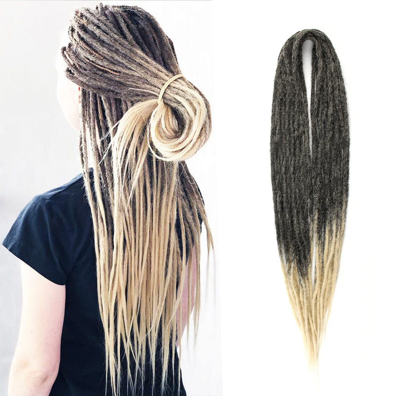 Amazonのベストセラーのヒップホップレゲエヨーロッパとアメリカの黒人ダブルテールドレッドヘア超ロングシングルストラップオン模擬編み込みスタイル|undefined