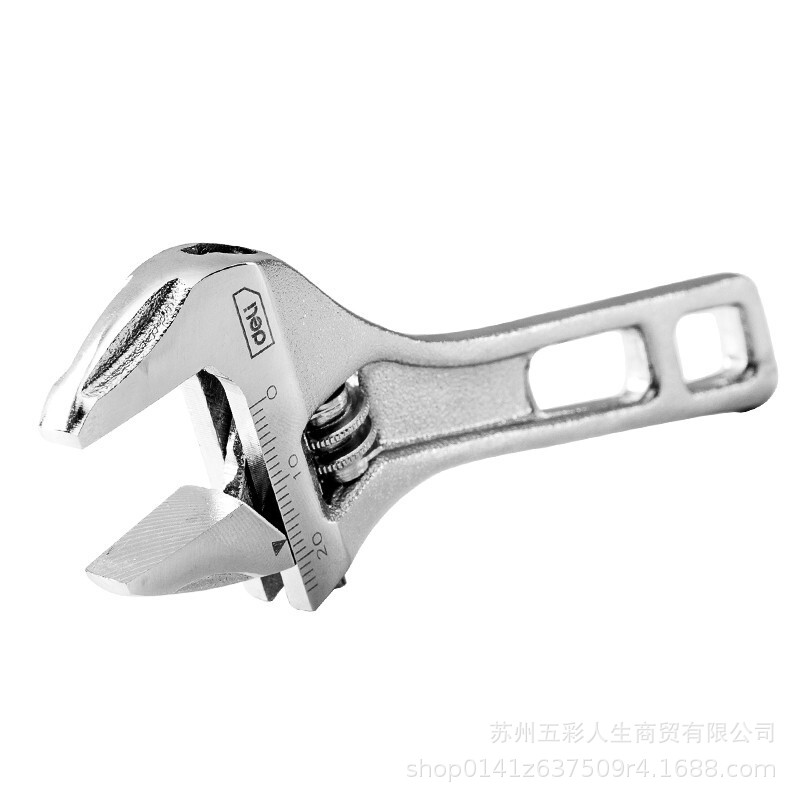得力工具 DL120115短柄带刻度活动扳手大开口活口扳手