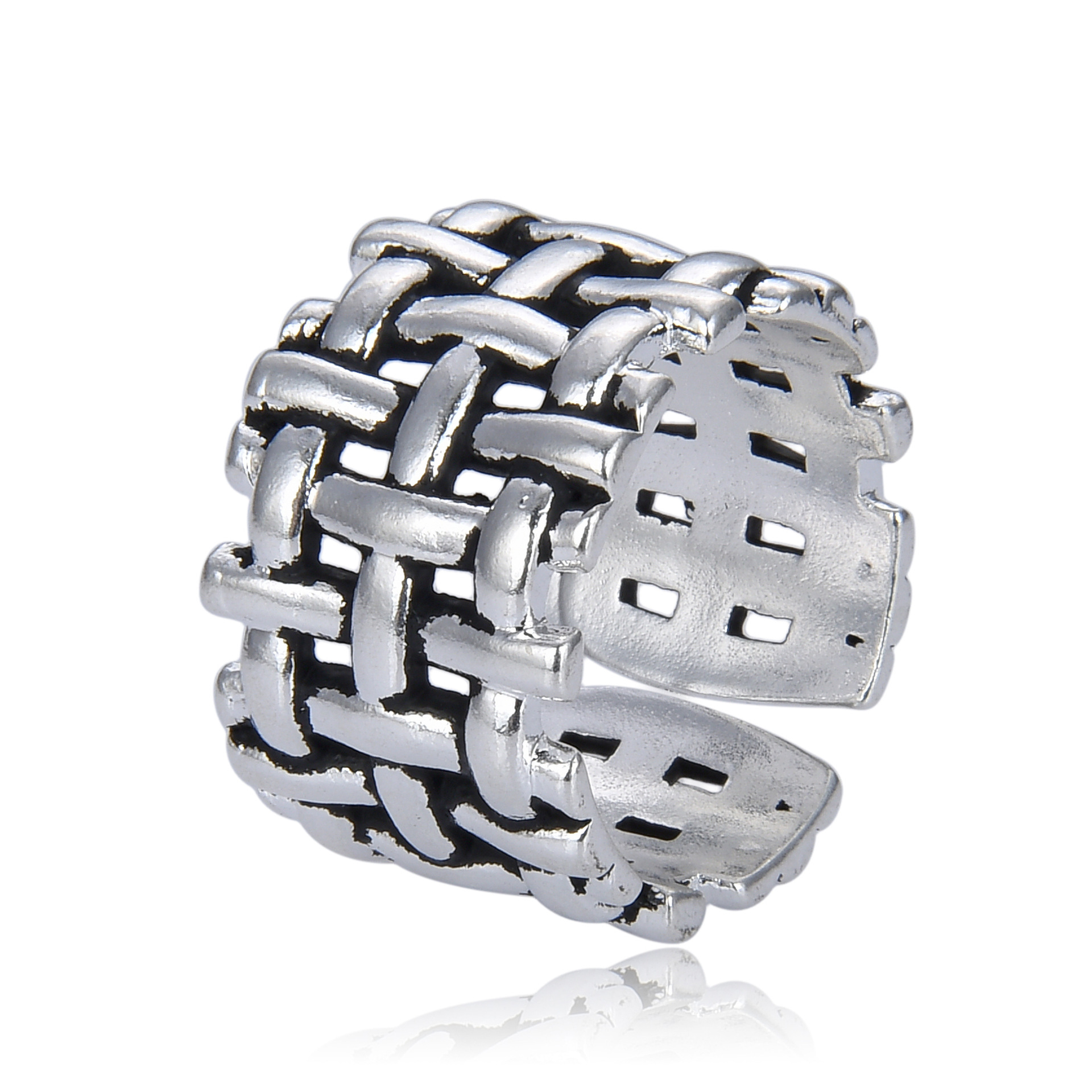 Retro bamboo woven brand fashionable design adjustable ring for men…