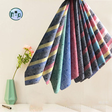 彩色条纹衬衫布料 21S条仔全涤色织提花面料 服装时装梭织布